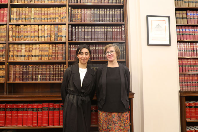 Justice Jacinta Forbes and internship student Hanna Amin