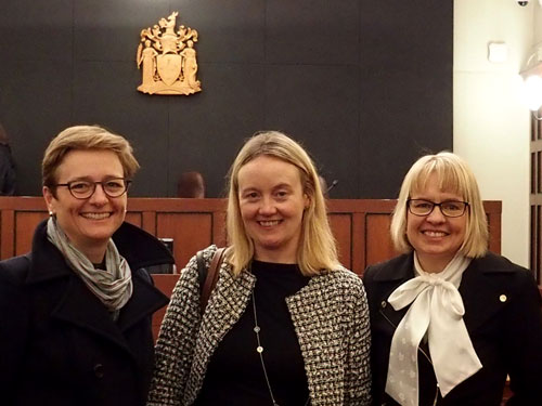 (L to R) Moot participants Ms Raelene Sharp, Ms Louise Martin and Dr Kylie Weston-Scheuber.