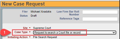 Case type search a file or record