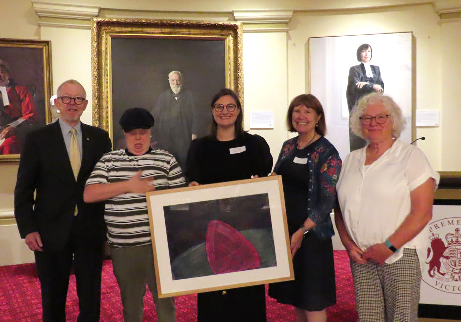 Justice Croft, Robert Croft, Associate Justice Steffensen, Dr Colleen Pearce AM, and Krystyna Croft