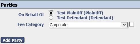 how to select the fee category