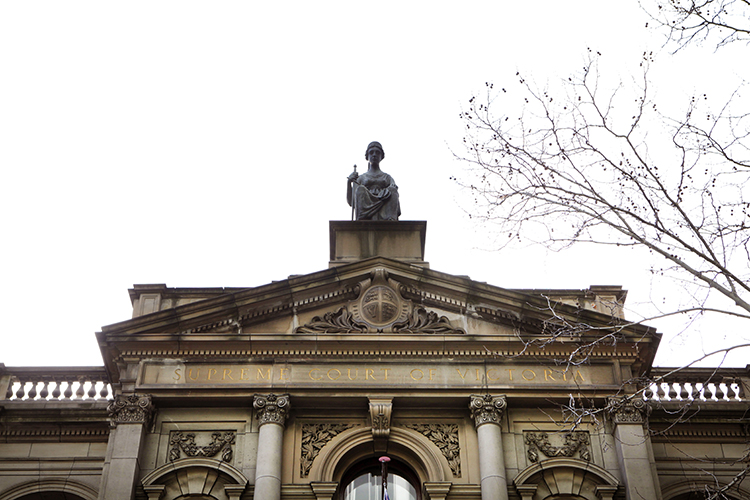 View of Gertie outside Supreme Court of Victoria