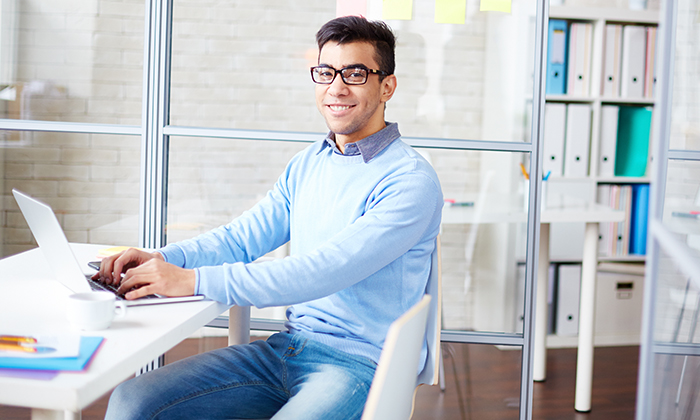 man working on laptop